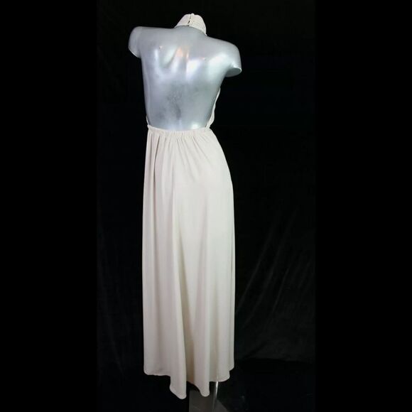 Show Me Your Mumu Colette Collar Halter Maxi Dress Show Me The Ring Crisp XS - Picture 4 of 10